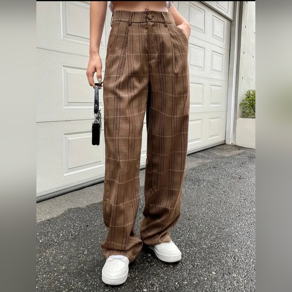 Plaid Wide Leg Pants - Picture 2 of 5